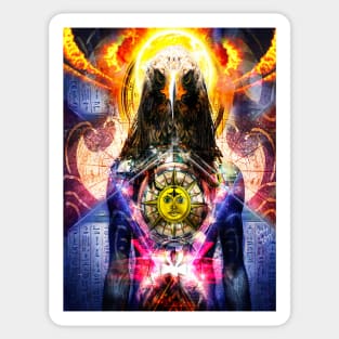 Heru Horus Egyptian God Zodiac Mystic Zodiac Artwork Sticker